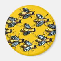 Buzzing Homey Bees Fridge Magnet