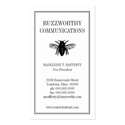 Buzzworthy Business Card (front side)