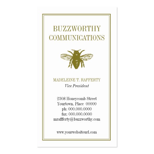 Buzzworthy Business Card (front side)