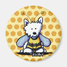 Buzzy Bee Westie Fridge Magnets
