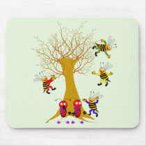 Buzzy Tree Adventure Ladybugs and Bees playing in  mousepads