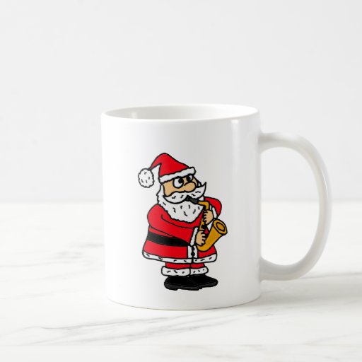 BV- Funny Santa Claus Playing the Saxophone Mugs