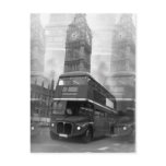 BW Black & White London Bus & Big Ben postcards