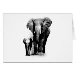 BW Elephant & Baby Elephant Card