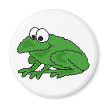 BW- Funny Frog Cartoon Magnet