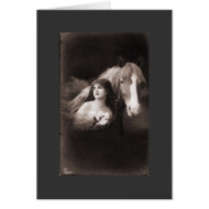 BW Horse and Lady 1 card