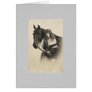 BW Horse and Lady 2 card