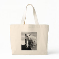 BW Horse Portrait Tote Bag