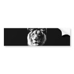 BW Lion Face Bumper Sticker