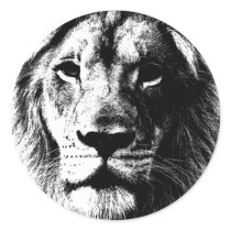 BW Lion Face Sticker