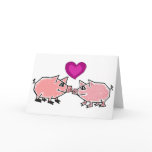 BW- Pink Piggies Thinking of You Card