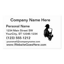 BW sax player side view outline Business Card Template