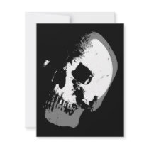 BW Skull Pop Art Personalized Invitation