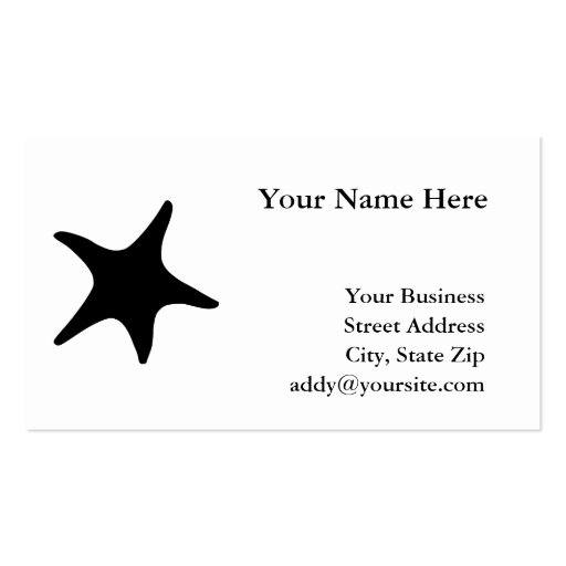 BW Starfish Business Card Templates (front side)