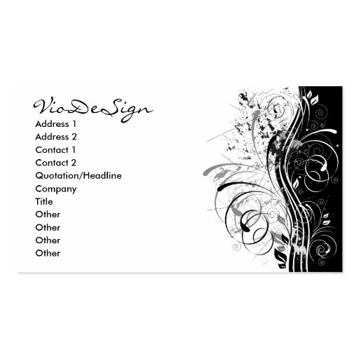 BWgrunge Business Cards (front side)