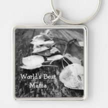 BWLS Black and White Leaf Study Key Chains