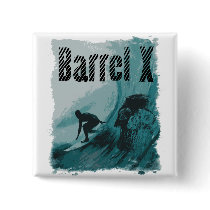 bX Surfer & Skull Pinback Button