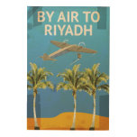 By Air To Riyadh Vintage Travel poster Wood Canvases