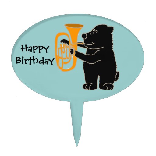 BY Bear Playing Tuba Birthday Cake Topper Zazzle