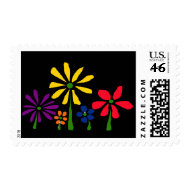 BY- Cheerful Daisies Floral Postage Stamps stamp