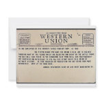 By Direct Wire From Western Union Personalized Invites