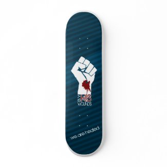 By HIS Wounds - Blue Custom Skateboard