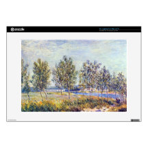 By meadow by Alfred Sisley 15" Laptop Decal