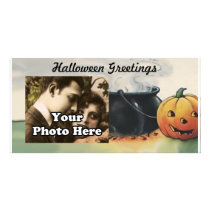 By Pumpkin Fat Vintage Halloween Photo Card