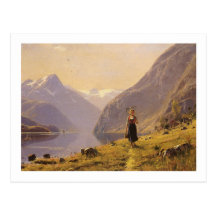 By the Fjord (Norwegian) by Hans Dahl Post Cards