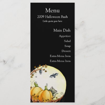 By The Light Of The Moon Menu Card Rack Card Design by 13BlackCatsDesigns
