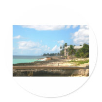 By The Ocean Round Sticker