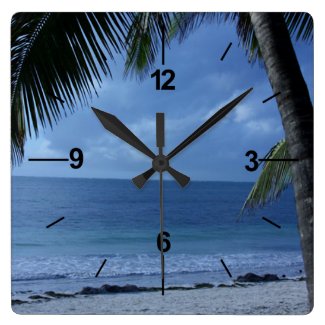 By the sea square wall clocks