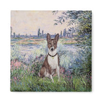 By the Seine - Basenji Refrigerator Magnets