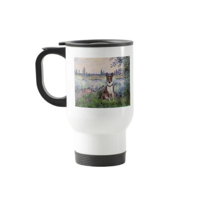 By the Seine - Basenji coffee mugs