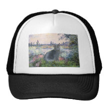 By The Seine- Russian Blue cat 2 Mesh Hat