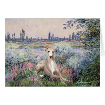 By the Seine - Whippet #2 Greeting Card