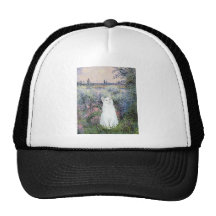By the Seine - White cat Mesh Hats