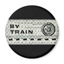 By Train – At One time everything went By Train magnets