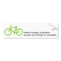 Bycicle: Modern Ecology Bumper Stickers