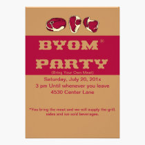 BYOM (Bring Your Own Meat) BBQ Invitation invitations