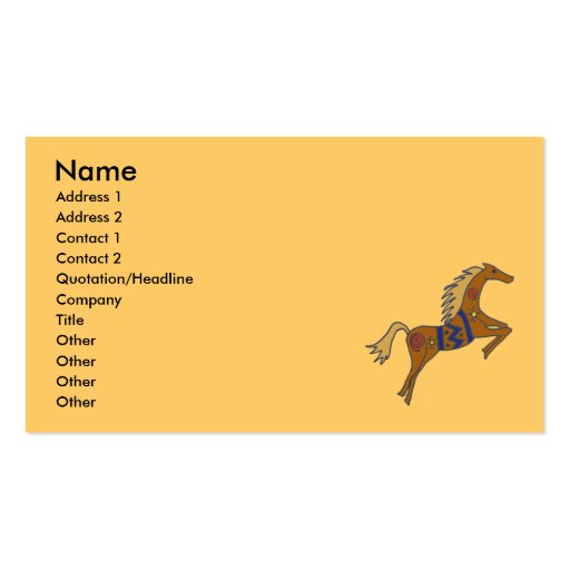 BZ- Galloping Horses Business card.. (front side)