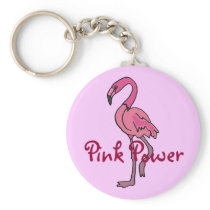 BZ- Pink Power Flamingo Keychain