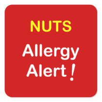 c1 - Allergy Alert - NUTS. Square Sticker