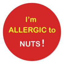 c2 - I'm Allergic - NUTS. Round Stickers