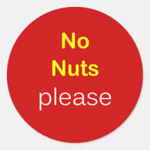 c5 - Food Request ~ NO NUTS PLEASE. Round Stickers