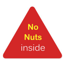 c6 - Food Label ~ NO NUTS INSIDE. Triangle Sticker