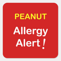 c7 - Allergy Alert - PEANUTS. Sticker