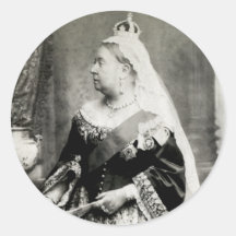 C. 1880 Queen Victoria of England Round Stickers