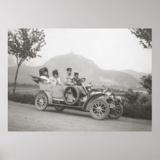 c 1907 phaeton with tourists poster