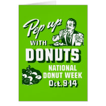 C. 1935 Pep Up with Donuts Poster Greeting Cards
